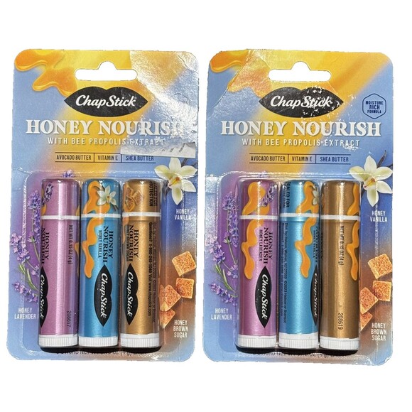 ChapStick Lip Balm Honey Nourish, Moisture Fomula Shea Butter Dry Chapped 2 Pack - Picture 1 of 3